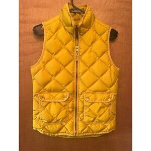 J. Crew Women’s Excursion Quilted Down Vest Yellow Sz. XS EUC